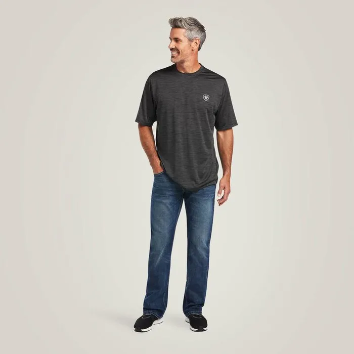 Men TShirts and Polos Ariat Charger Vertical Flag Tee Charcoal Men TShirts and Polos Ariat Charger Vertical Flag Tee Charcoal