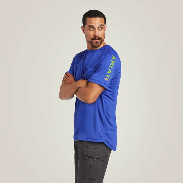Men TShirts and Polos Ariat Rebar Heat Fighter TShirt Royal Blue