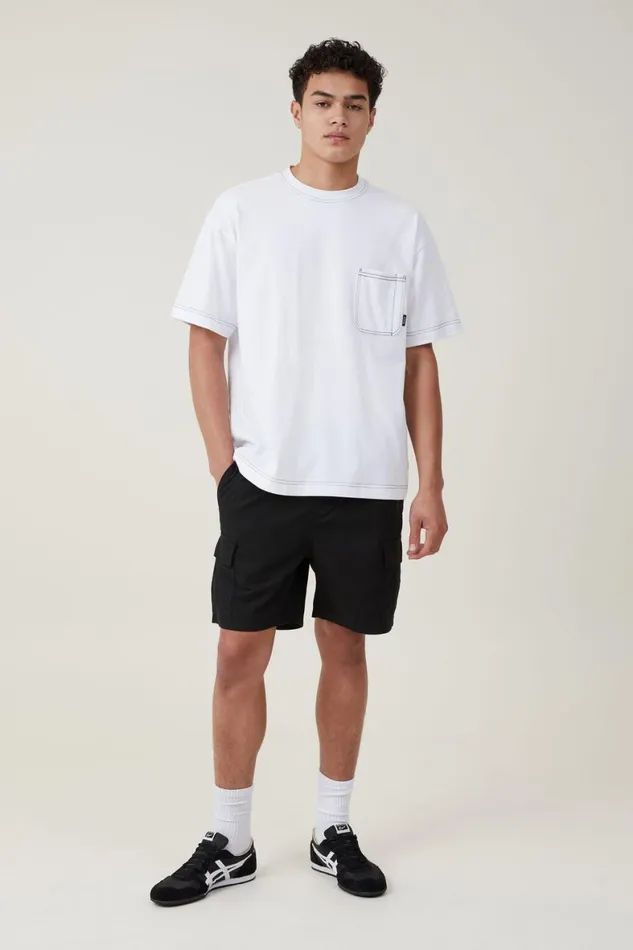 Men Tees and Tanks Cotton On Box Fit Pocket TShirt White Civic Contrast