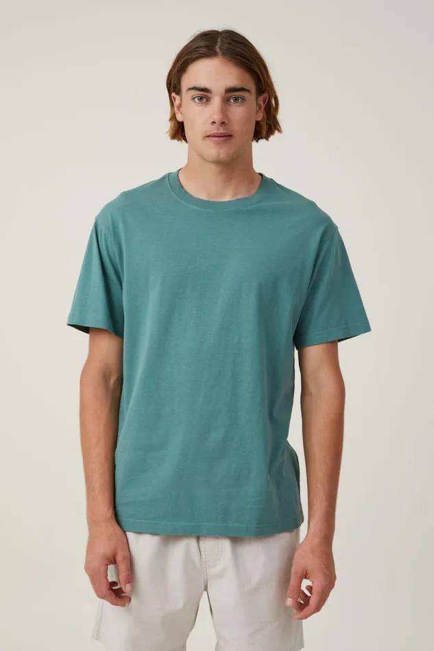 Men Tees and Tanks Cotton On Organic Loose Fit TShirt Faded Teal