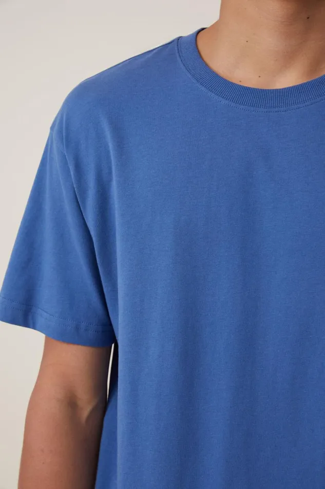 Men Tees and Tanks Cotton On Organic Loose Fit TShirt Washed Cobalt