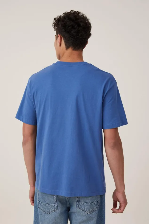 Men Tees and Tanks Cotton On Organic Loose Fit TShirt Washed Cobalt