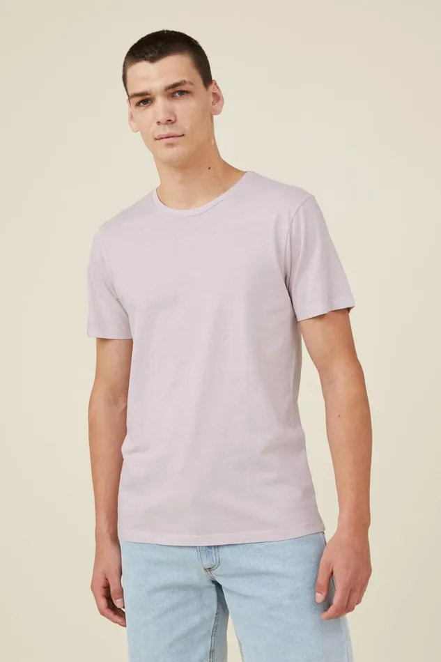 Men Tees and Tanks Cotton On Organic Regular Fit Crew TShirt Iced Lilac