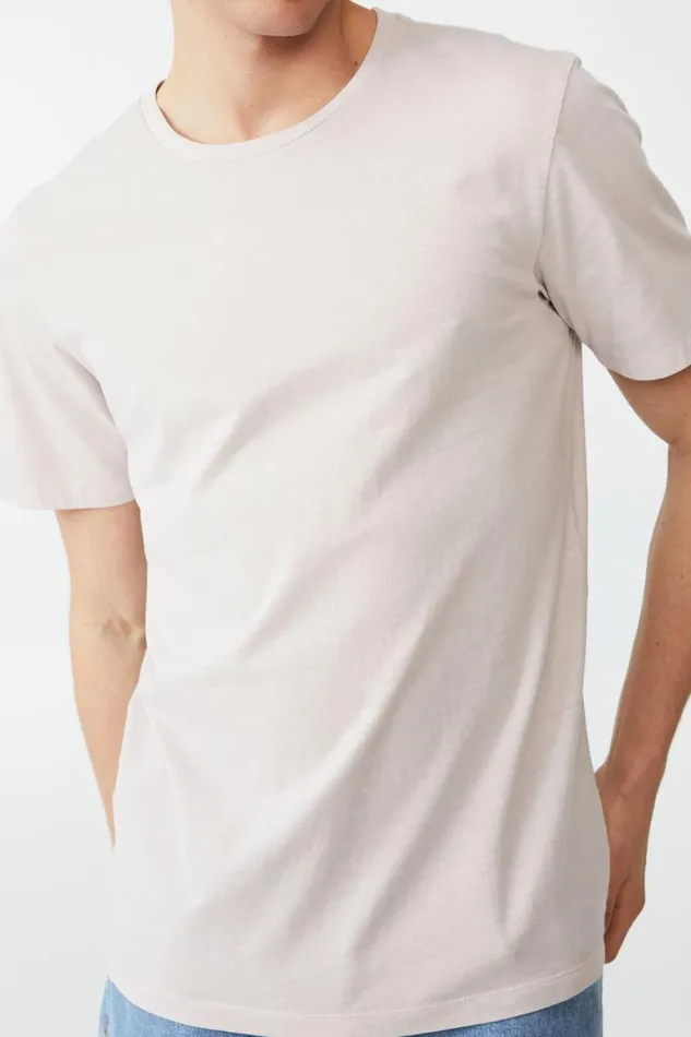 Men Tees and Tanks Cotton On Organic Regular Fit Crew TShirt Iced Lilac