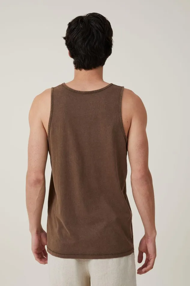 Men Tees and Tanks Cotton On Organic Tank Ashen Brown