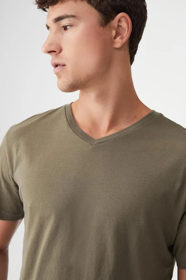 Men Tees and Tanks Cotton On Organic VNeck TShirt Military
