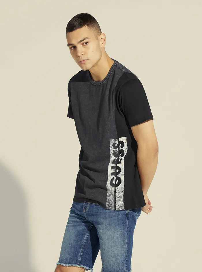 Men Tees and Tanks GUESS Black Alaska Logo Tshirt
