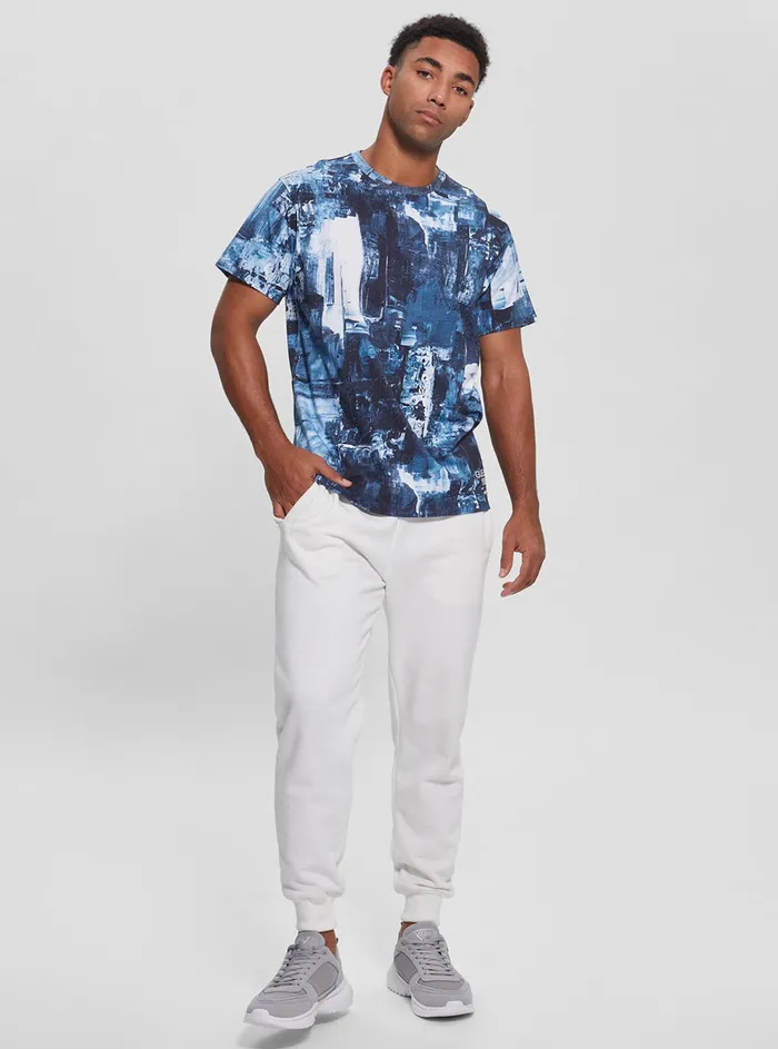 Men Tees and Tanks GUESS Eco Blue Print Akim Tshirt