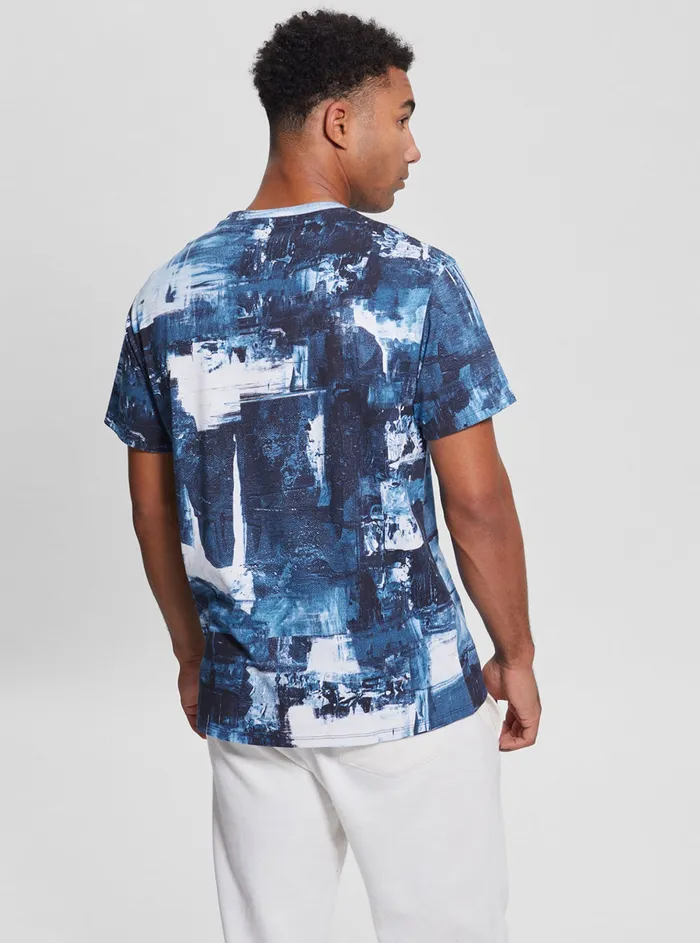Men Tees and Tanks GUESS Eco Blue Print Akim Tshirt