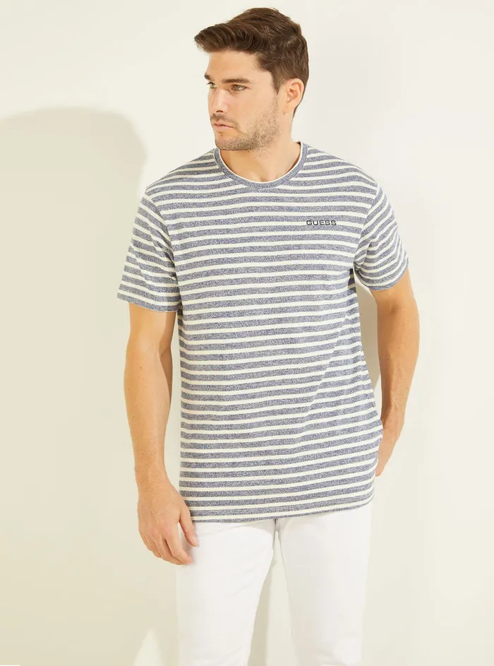 Men Tees and Tanks GUESS Grey Stripe Trophy Tshirt