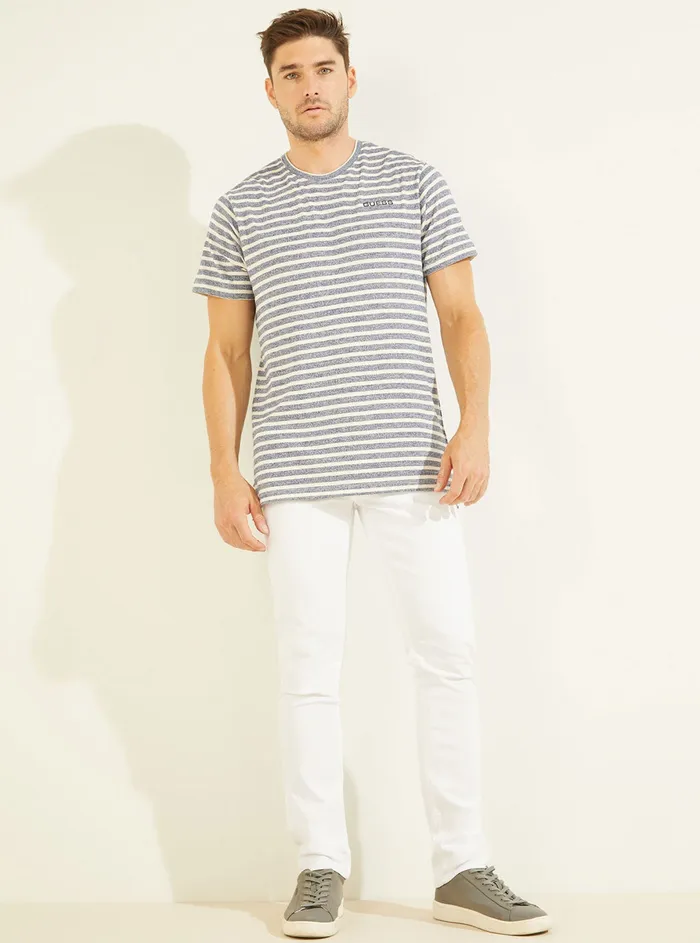 Men Tees and Tanks GUESS Grey Stripe Trophy Tshirt