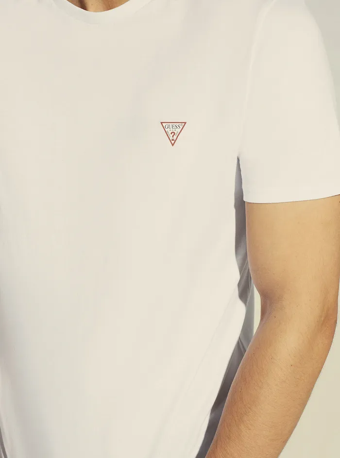 Men Tees and Tanks GUESS White Core Logo Tshirt Men Tees and Tanks GUESS White Core Logo Tshirt