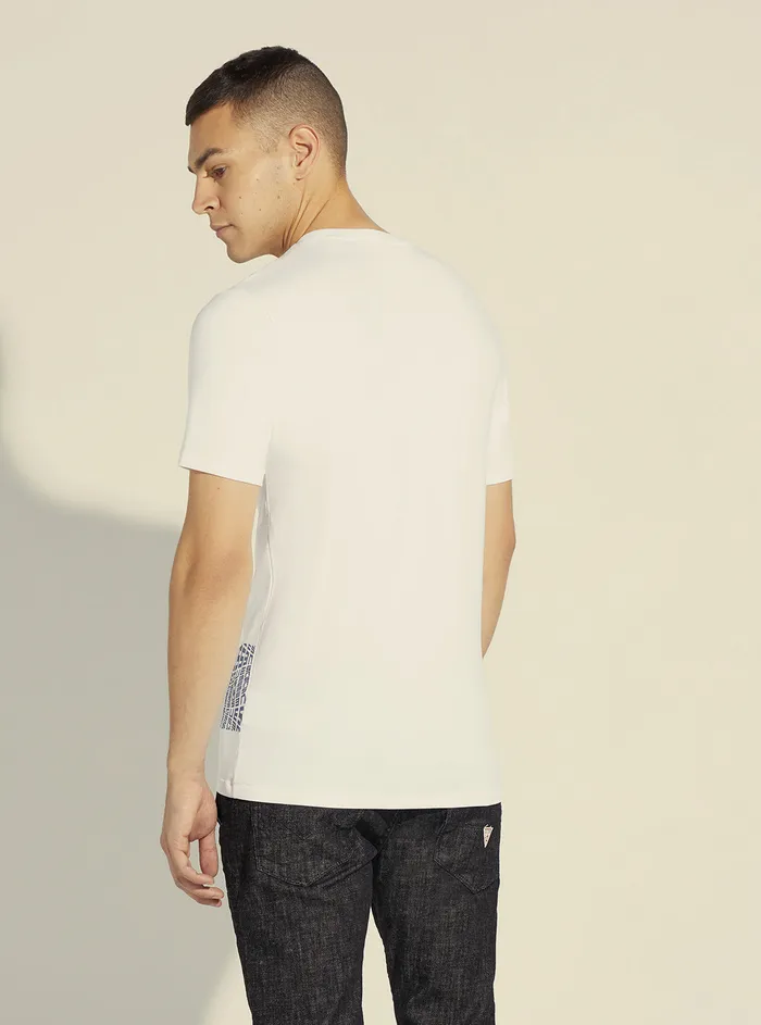 Men Tees and Tanks GUESS White Optical Logo Tshirt Men Tees and Tanks GUESS White Optical Logo Tshirt