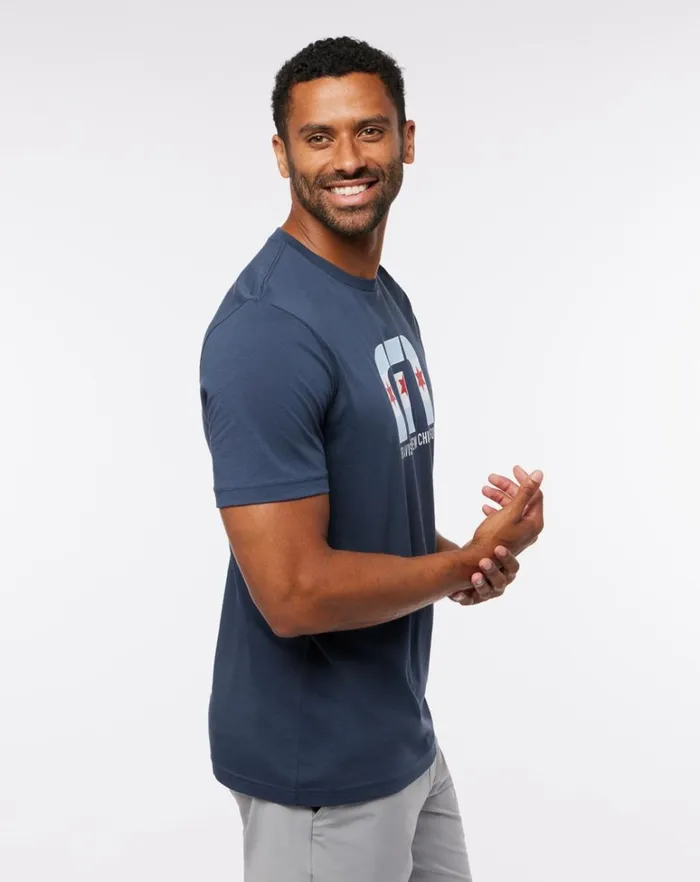 Men Tees TravisMathew ILLINOIS NOISE 20 TEE Mood Indigo