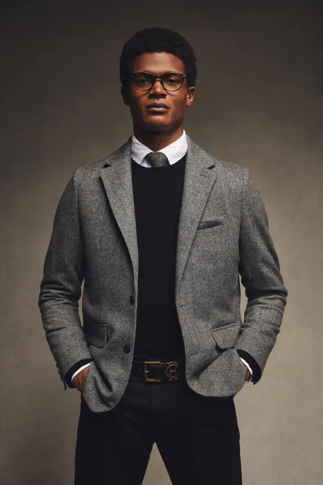 Men The Single Breasted Blazer Mono Herringbone Holland Cooper Blazers
