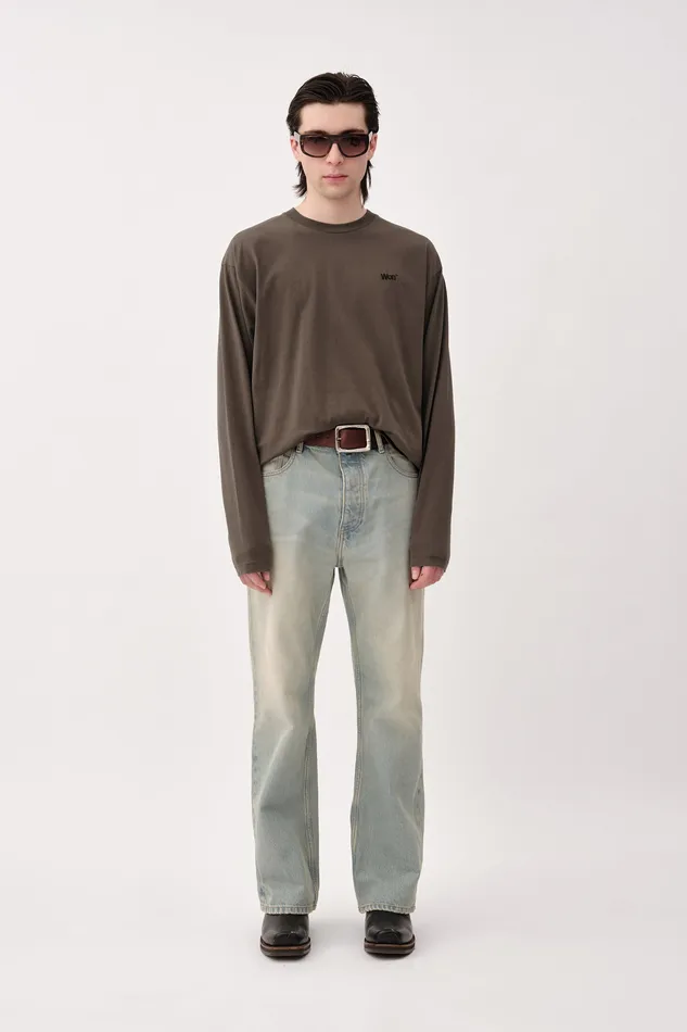 Men The Staff Tee LS Embroidery M 8211 Black Olive Tshirts and Tops Wonhundred