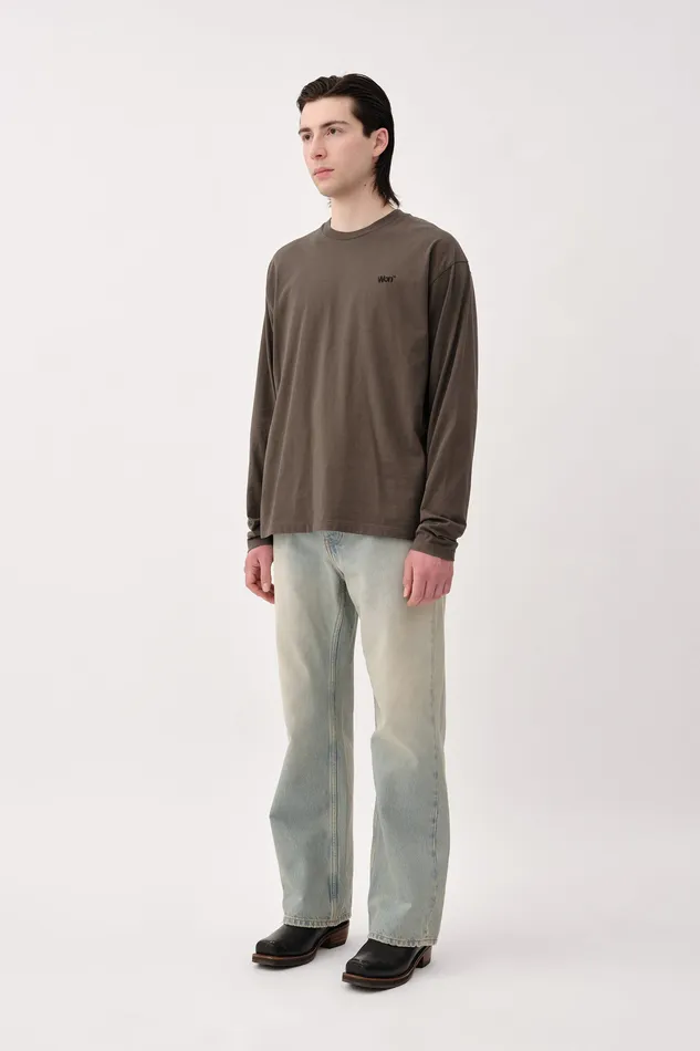 Men The Staff Tee LS Embroidery M 8211 Black Olive Tshirts and Tops Wonhundred
