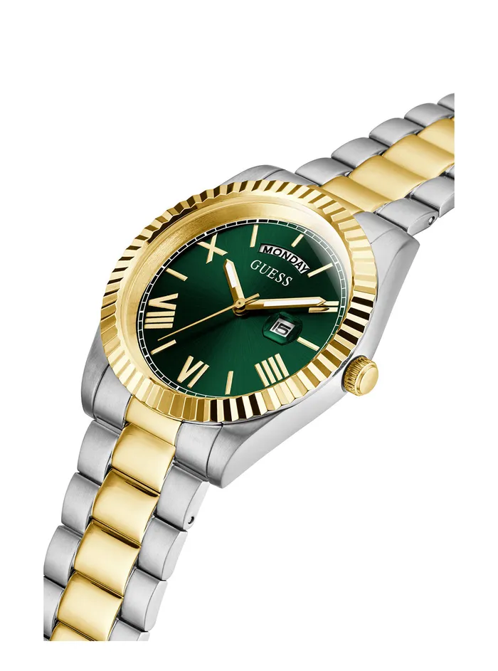 Men Watches GUESS Gold Green Connoisseur Watch