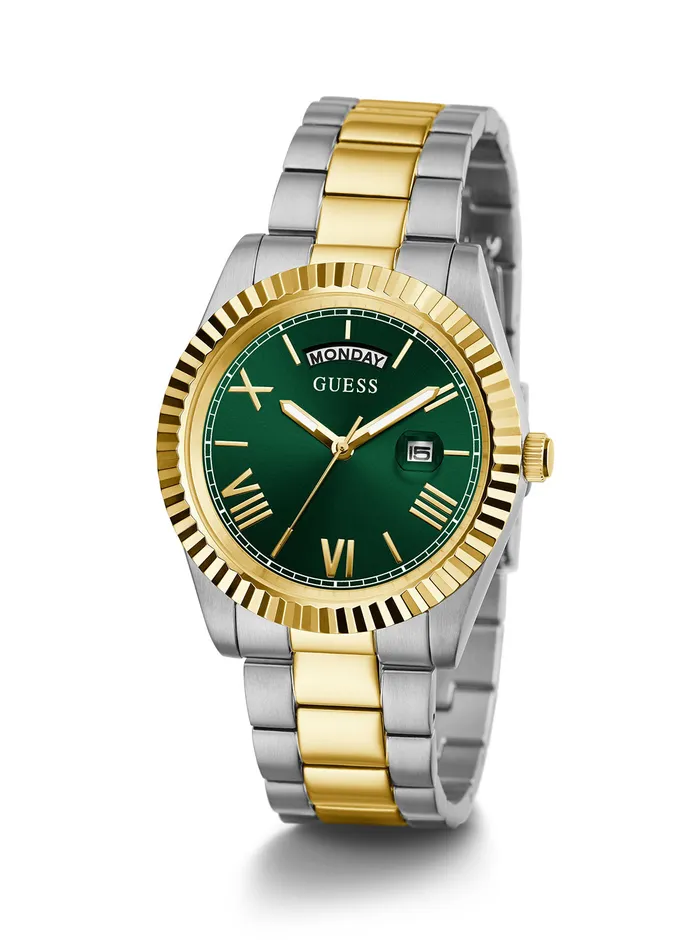Men Watches GUESS Gold Green Connoisseur Watch