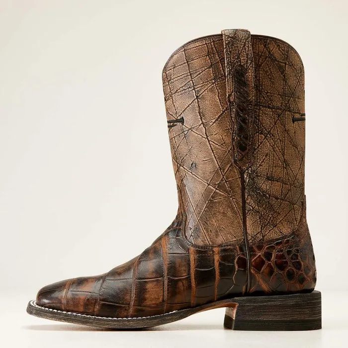 Men Western Boots Ariat Backwater Western Boot Brown American Alligator Men Western Boots Ariat Backwater Western Boot Brown American Alligator