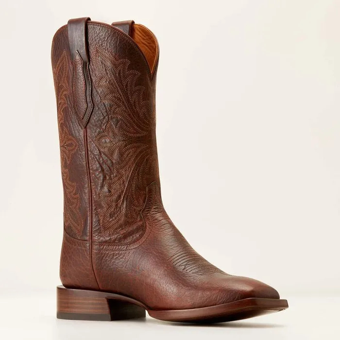 Men Western Boots Ariat Bench Made Bassett Cowboy Boot Saddle Brown Bison