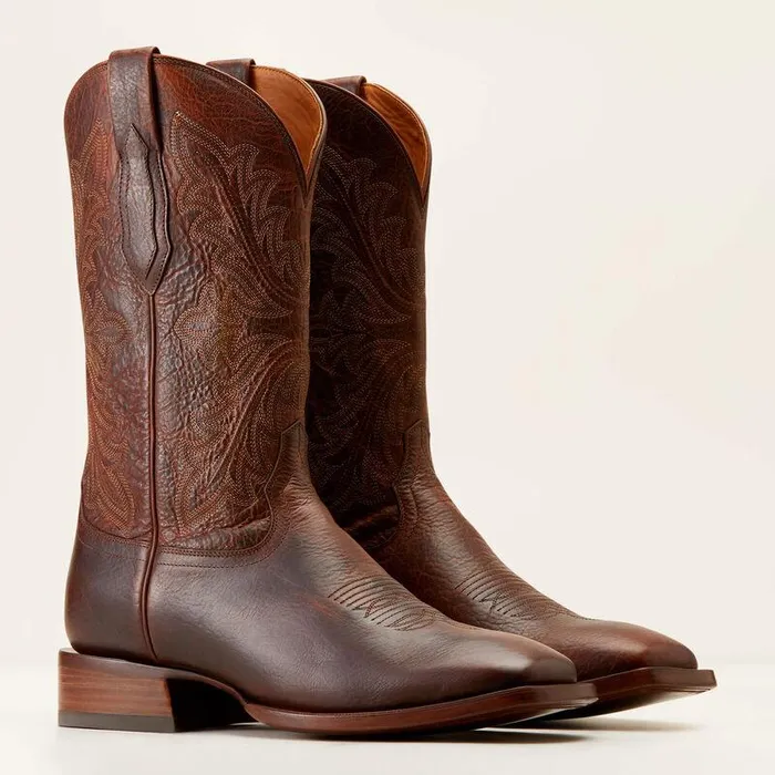 Men Western Boots Ariat Bench Made Bassett Cowboy Boot Saddle Brown Bison