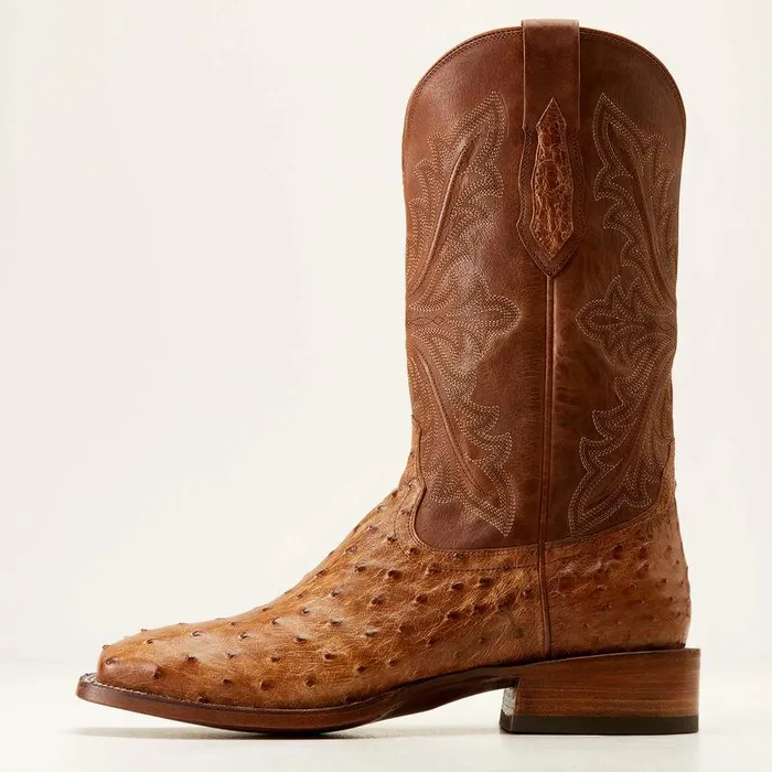 Men Western Boots Ariat Bench Made Bassett Western Boot Buckskin Full Quill Ostrich Men Western Boots Ariat Bench Made Bassett Western Boot Buckskin Full Quill Ostrich