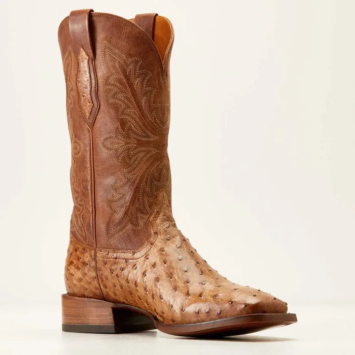 Men Western Boots Ariat Bench Made Bassett Western Boot Buckskin Full Quill Ostrich Men Western Boots Ariat Bench Made Bassett Western Boot Buckskin Full Quill Ostrich