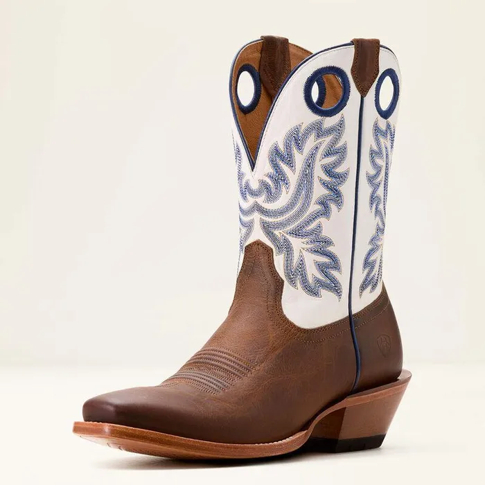 Men Western Boots Ariat Bronc Stomper Cowboy Boot Honey Tanbasic White