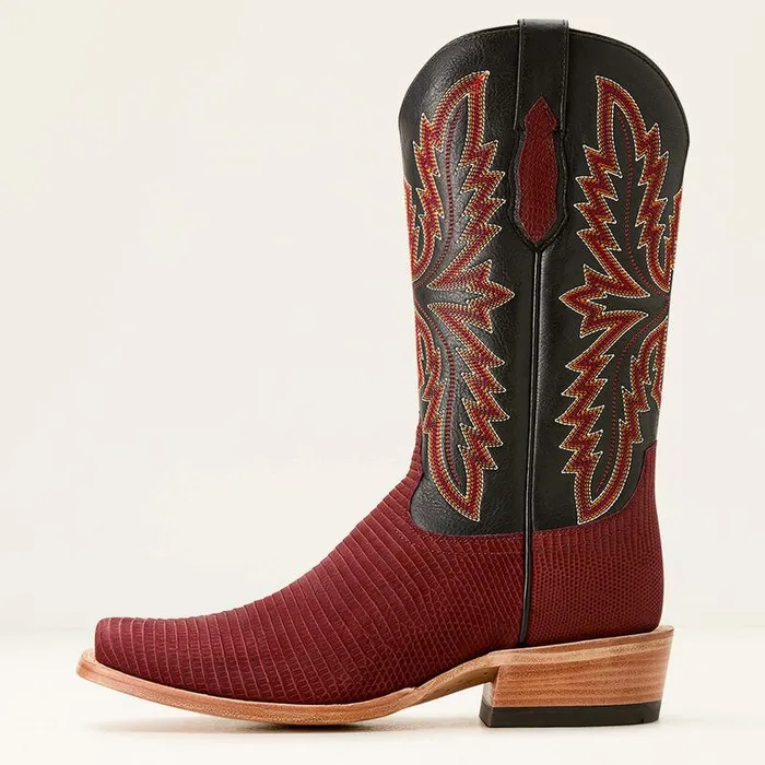 Men Western Boots Ariat Futurity Relentless Golde Rush Cowboy Boot Red Lizardmidnight Black