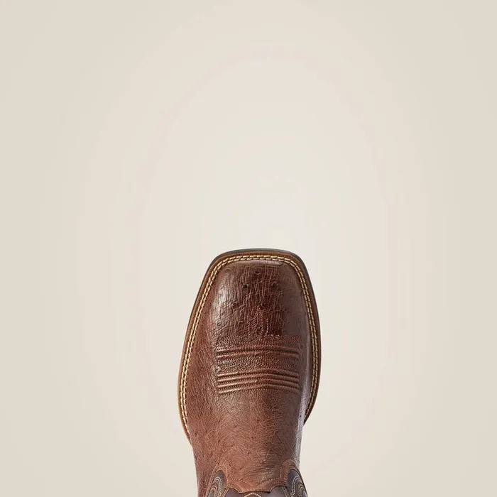 Men Western Boots Ariat Reckoning Western Boot Dark Tabac Smooth Quill Ostric