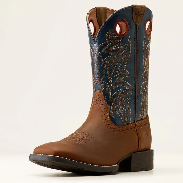 Men Western Boots Ariat Sport Sidebet Western Boot Distressed Brown