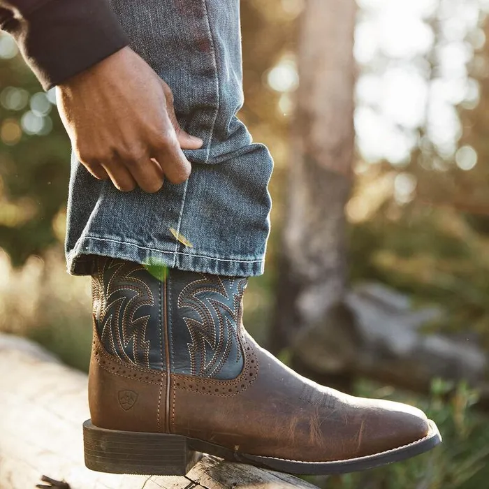 Men Western Boots Ariat Sport Sidebet Western Boot Distressed Brown Men Western Boots Ariat Sport Sidebet Western Boot Distressed Brown