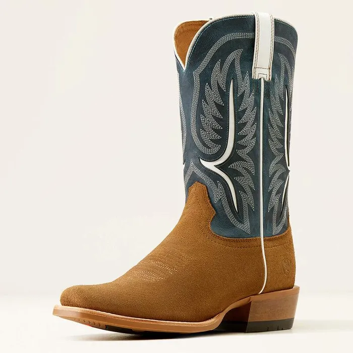 Men Western Boots Ariat Stadtler Cowboy Boot Dijon Roughoutocean Blue