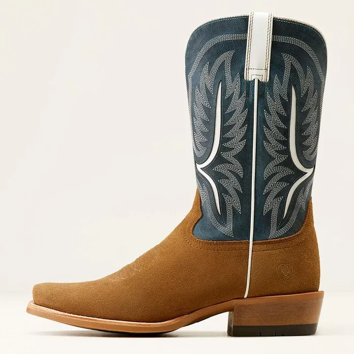 Men Western Boots Ariat Stadtler Cowboy Boot Dijon Roughoutocean Blue