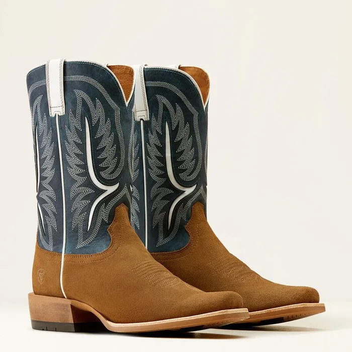 Men Western Boots Ariat Stadtler Cowboy Boot Dijon Roughoutocean Blue