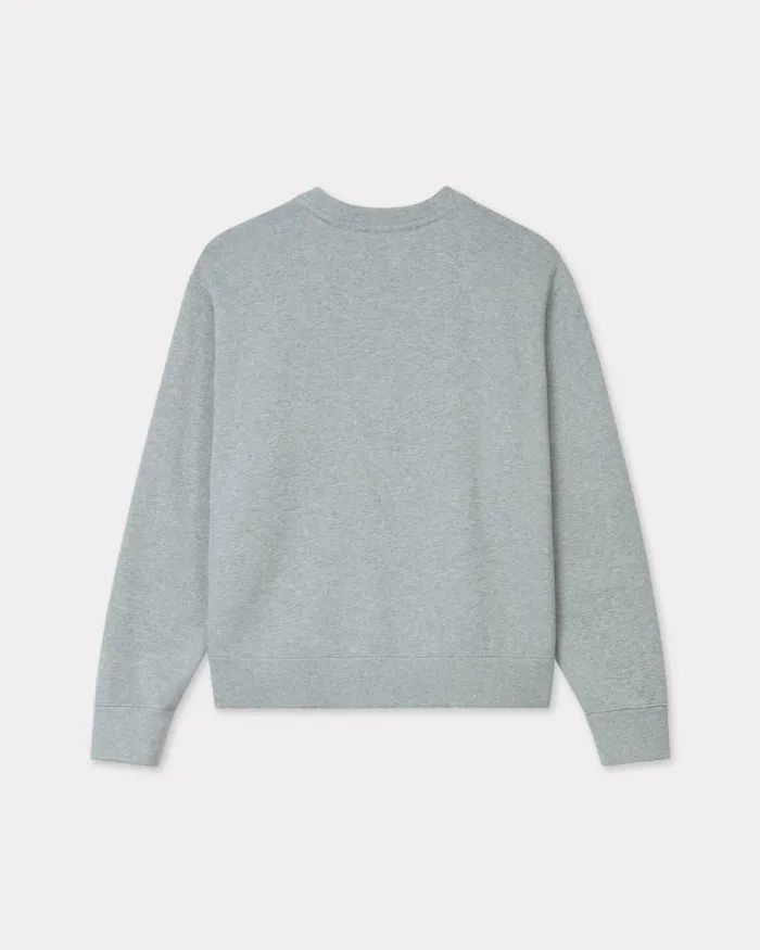 MenWomen 039KENZO VERDY MARKET039 Genderless Embroidered Sweatshirt In Cotton Pearl Grey Kenzo Sweatshirts And Hoodies
