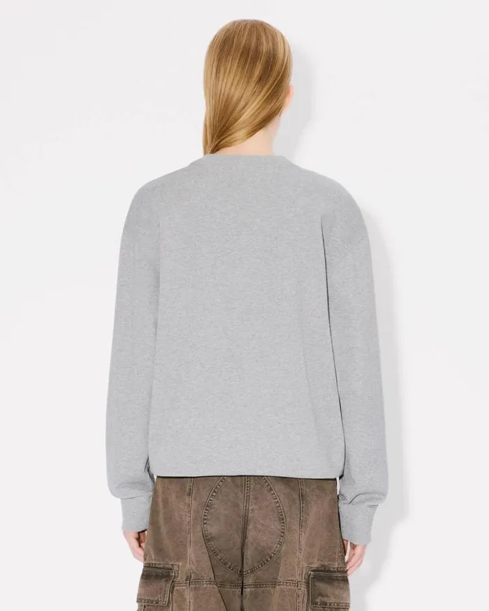 MenWomen 039KENZO VERDY MARKET039 Genderless Embroidered Sweatshirt In Cotton Pearl Grey Kenzo Sweatshirts And Hoodies
