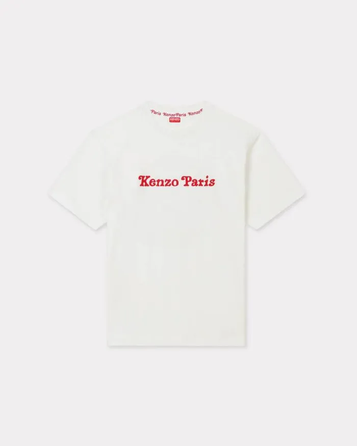 MenWomen 039KENZO VERDY MARKET039 Genderless Oversized Tshirt In Cotton Off White Kenzo Tshirts And Polos