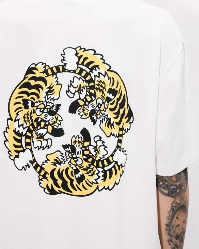 MenWomen 039KENZO VERDY MARKET039 Genderless Oversized Tshirt In Cotton Off White Kenzo Tshirts And Polos