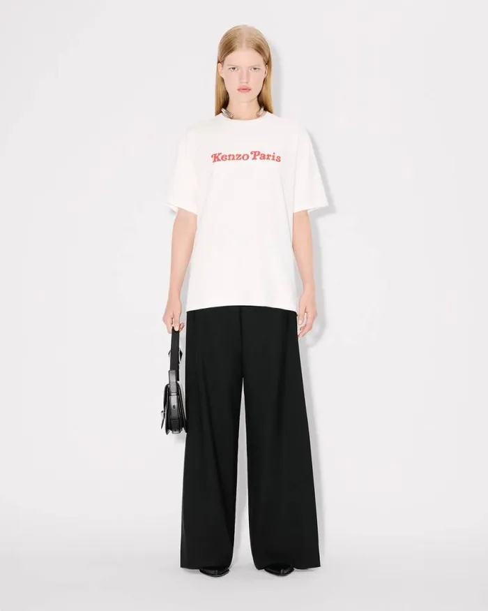 MenWomen 039KENZO VERDY MARKET039 Genderless Oversized Tshirt In Cotton Off White Kenzo Tshirts And Polos