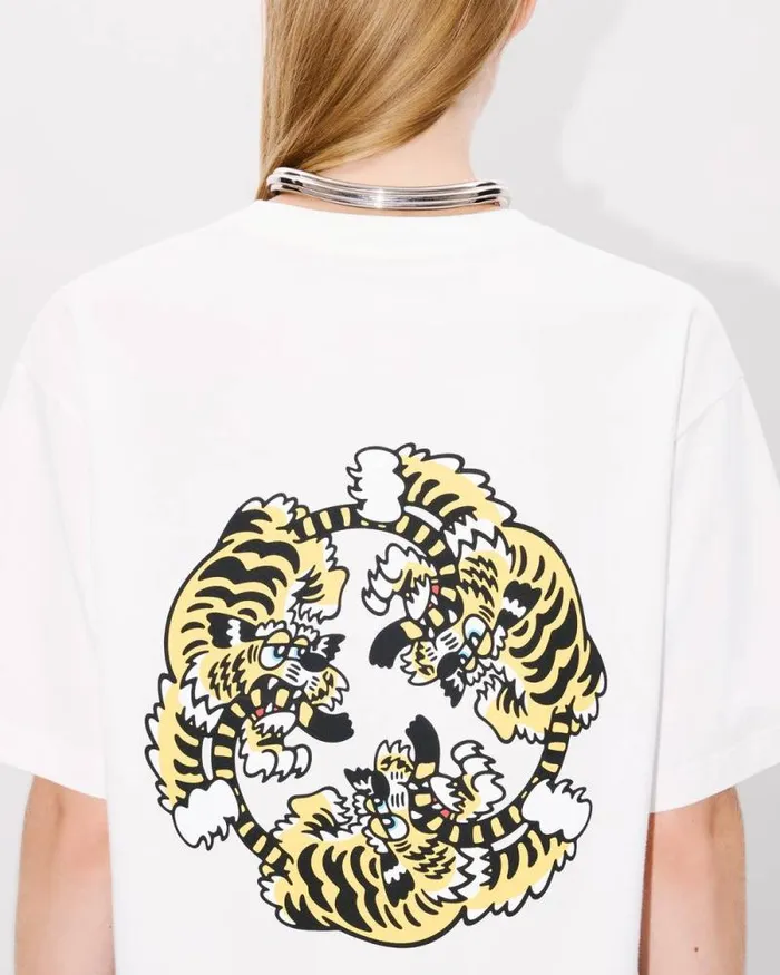 MenWomen 039KENZO VERDY MARKET039 Genderless Oversized Tshirt In Cotton Off White Kenzo Tshirts And Polos