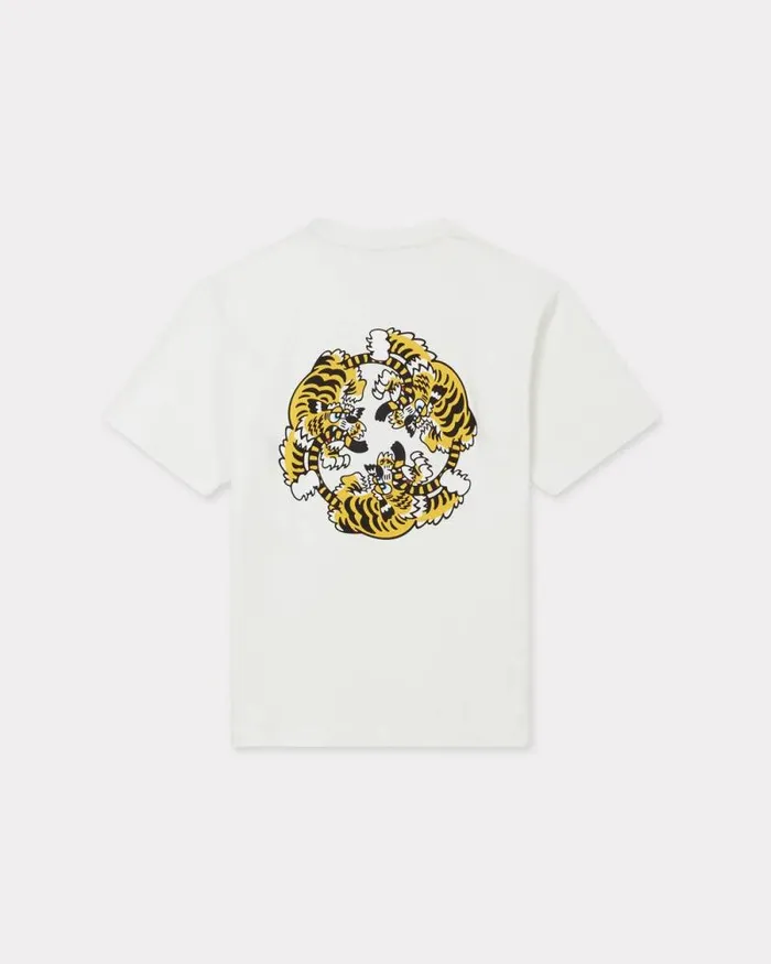 MenWomen 039KENZO VERDY MARKET039 Genderless Oversized Tshirt In Cotton Off White Kenzo Tshirts And Polos