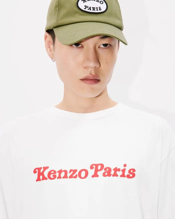 MenWomen 039KENZO VERDY MARKET039 Genderless Oversized Tshirt In Cotton Off White Kenzo Tshirts And Polos