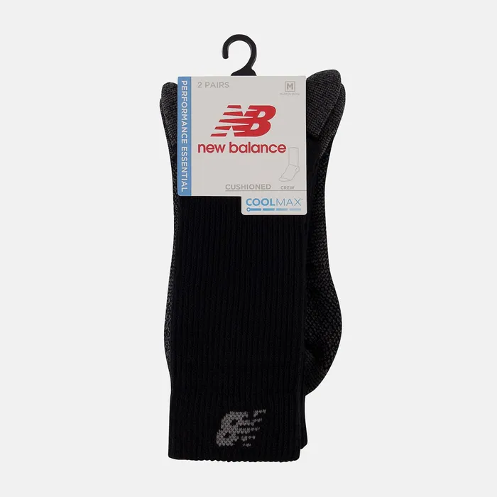 MenWomen Coolmax Crew Socks 2 Pack Black New Balance Socks