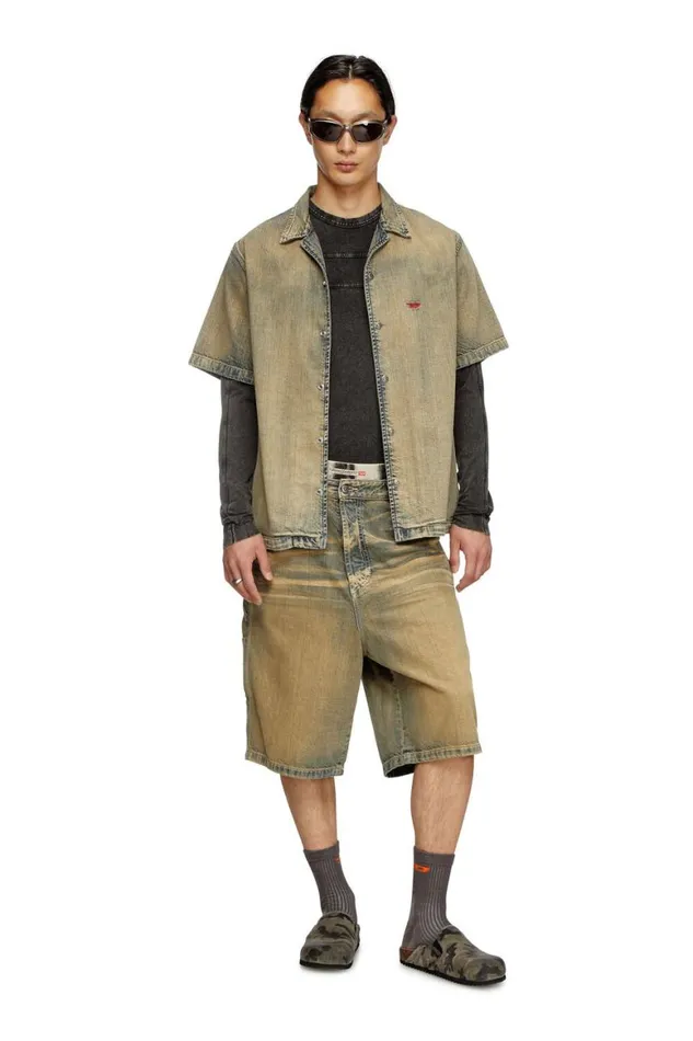 MenWomen Diesel Pants and Shorts DLIVERYSHORT Brownblue