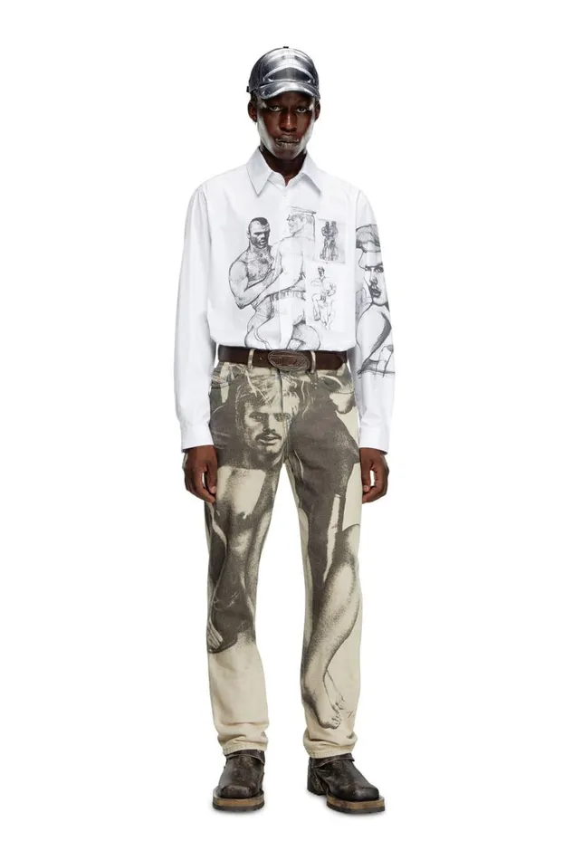 MenWomen Diesel Shirts PRSSIMPLYSTRIPE White