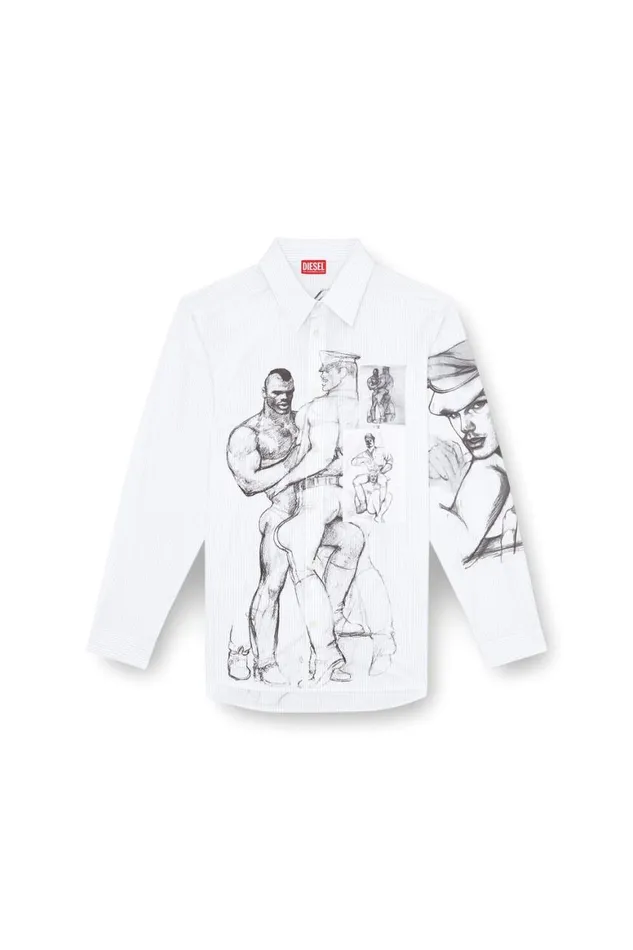 MenWomen Diesel Shirts PRSSIMPLYSTRIPE White MenWomen Diesel Shirts PRSSIMPLYSTRIPE White