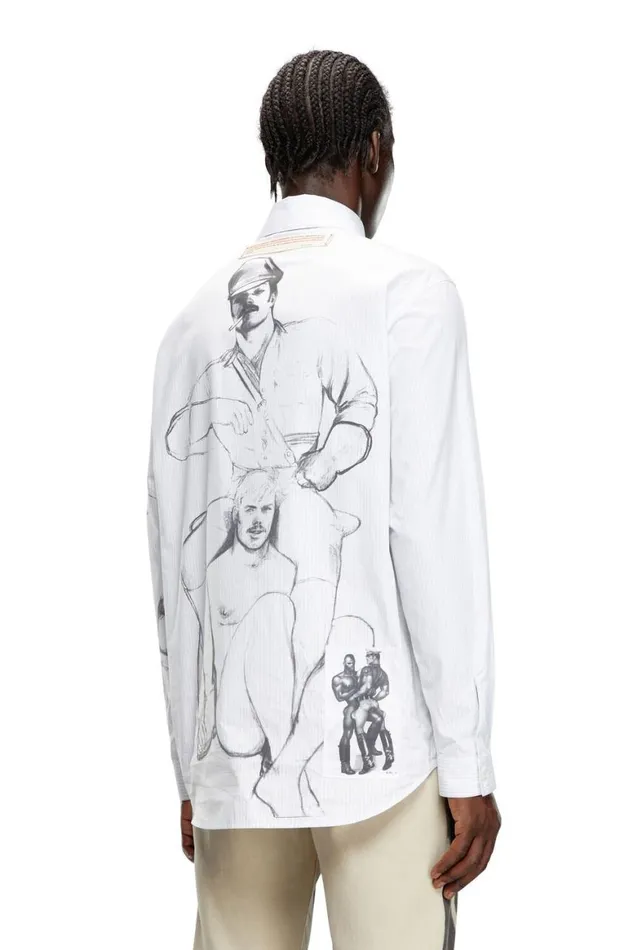 MenWomen Diesel Shirts PRSSIMPLYSTRIPE White MenWomen Diesel Shirts PRSSIMPLYSTRIPE White