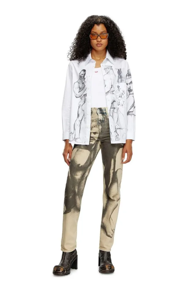 MenWomen Diesel Shirts PRSSIMPLYSTRIPE White MenWomen Diesel Shirts PRSSIMPLYSTRIPE White